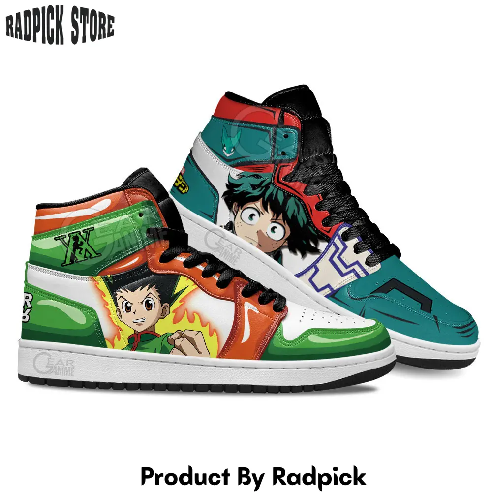 Izuku midoriya and gon freecss air jordan high top sneakers anime mn30  rp0252682